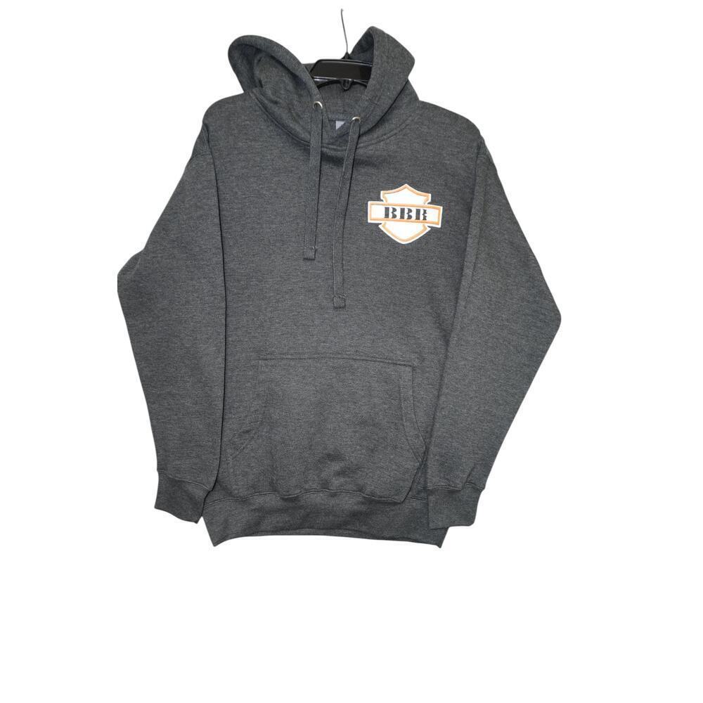 BBB “Bikes Beer Babes” Graphic Hoodie Charcoal Gray Size M – Biker Pullover